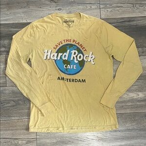 Hard Rock Cafe Amsterdam Yellow Long Sleeve Tee